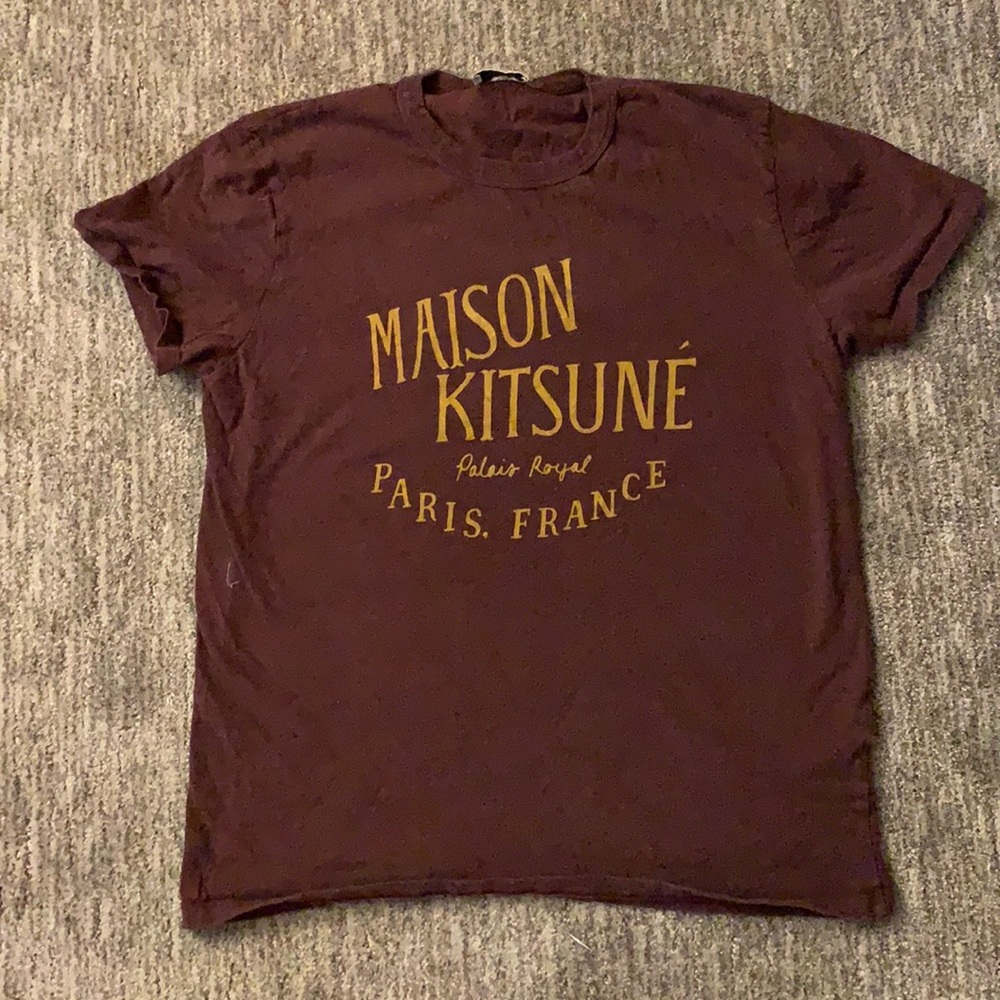 Purple stoned washed Maison Kitsune tee size M